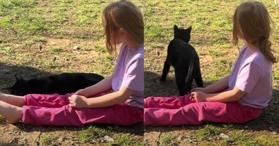 Little Girl and Cat Team Up for the Most Adorable Duet