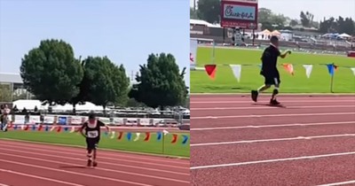 Young Man Runs Off the Track Mid-Race for the Most Heartwarming Reason