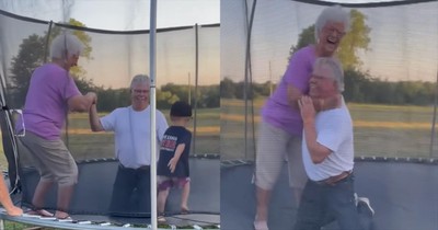 Great-Grandmother Bounces Into Joy on Her First-Ever Trampoline Attempt