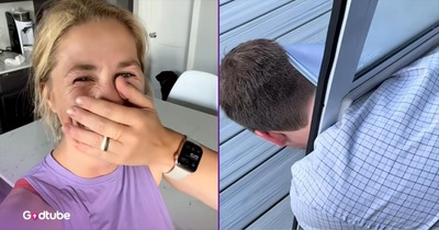Husband Gets Caught in Doggy Door, Wife Can’t Stop Laughing