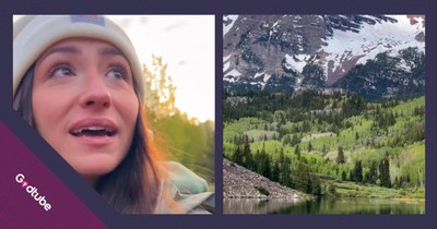 Woman’s Emotional Reaction to Stunning View in Colorado
