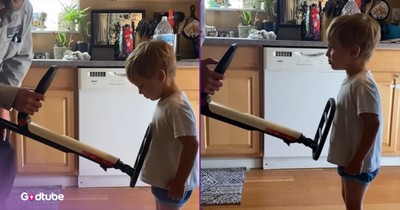 Little One Sets Off The Metal Detector for Hilarious Reason 