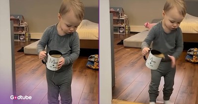 Youngster Tries Carrying a Cup of Coffee and the Outcome Is Hilarious