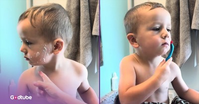 This Little Boy’s Shaving Demonstration Is Almost Too Cute to Handle