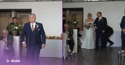 Nervous Father-Of-The-Bride Forgets Daughter And Walks Down The Aisle Alone