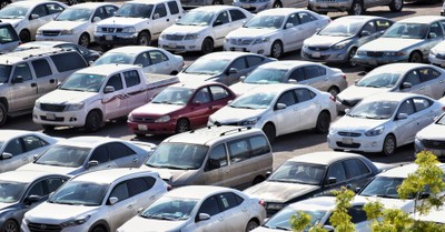 A parking lot full of cars, Canadian church fined almost $5000 for having a drive in church service