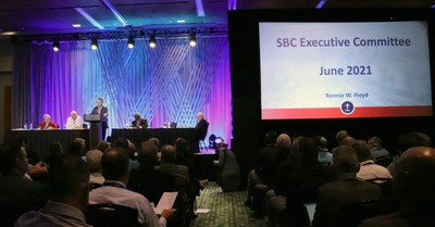 Ronnie Floyd speaking before the SBC Executive Committee, SBC Executive Committee rejects request for system-wide abuse inquiry