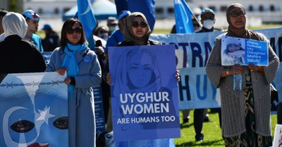 People protesting against Uyghur genocide