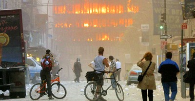 The World Trade Center on fire, How God restored my soul after I survived 9/11