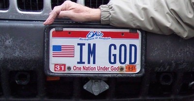 IM GOD': Kentucky atheist's vanity plate approved by judge