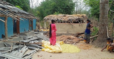 Destroyed homes in India, tribal villagers destroy homes of Christians in India