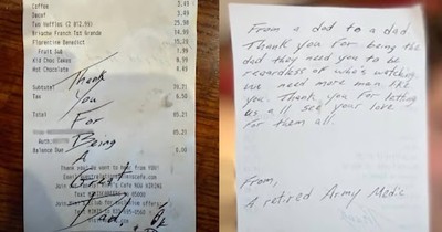 Retired Army Medic Pays For Stranger's Breakfast and Leaves a Heartfelt Note