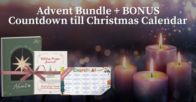 Advent Bundle: 4 Week Devotional, Holiday Prayer Journal + BONUS Countdown to Christmas Calendar