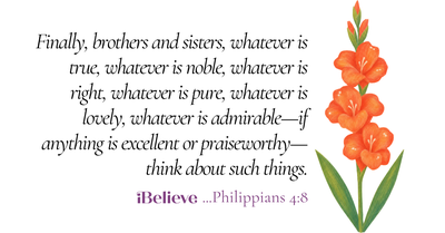 Your Daily Verse - Philippians 4:8 - August 12th