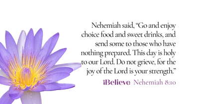 Your Daily Verse - Nehemiah 8:10 - August 18th