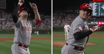 Reds Rookie Sal Stewart Proclaims 'Jesus Is King' into NBC Camera after Home Run