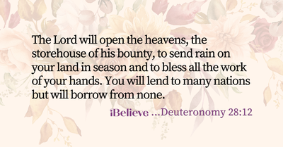 Your Daily Verse - Deuteronomy 28:12 - September 5th