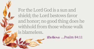Your Daily Verse - Psalm 84:11 - September 24th