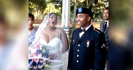 Army Son Surprises Mom On Her Wedding Day