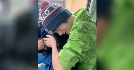 Boy Cries After Christmas Miracle Reunites Him With Lost Dog