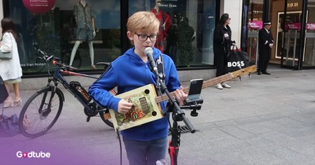 Young Busker’s Cover Performance Gets a Twist With Unique Instrument