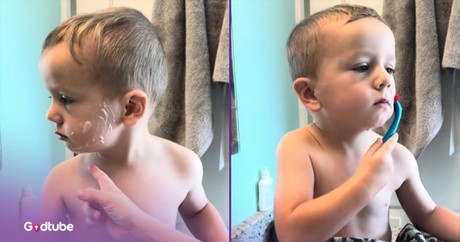 This Little Boy’s Shaving Demonstration Is Almost Too Cute to Handle