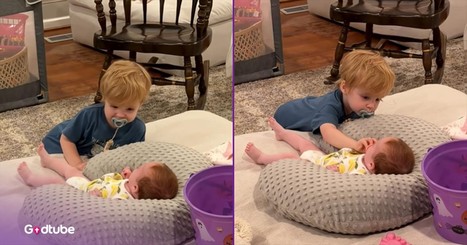 Toddler’s Precious Reaction to Crying Baby Will Melt Your Heart