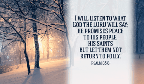 God has promised His peace for us, we just have to trust Him - Psalm 85:8