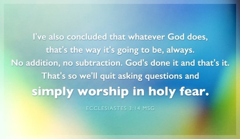 Ecclesiastes 3:14 MSG