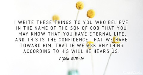 Your Daily Verse - 1 John 5:13-14