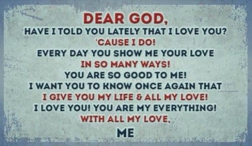 I LOVE YOU GOD!