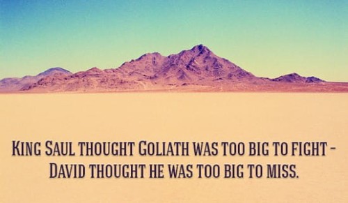 King Saul thought Goliath was TOO BIG