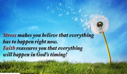 Stress rushes, Faith reassures