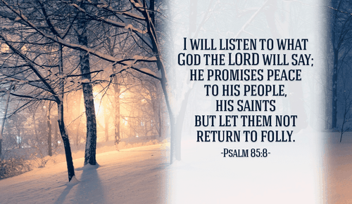 God has promised His peace for us, we just have to trust Him - Psalm 85:8
