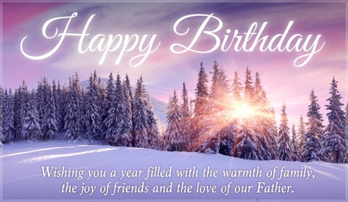 Happy Birthday Winter Scene