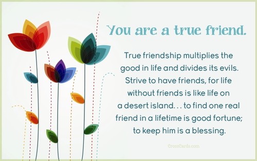 You are a true friend.