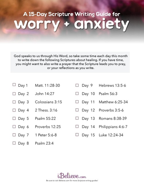 A 15-Day Scripture Writing Guide for Worry and Anxiety