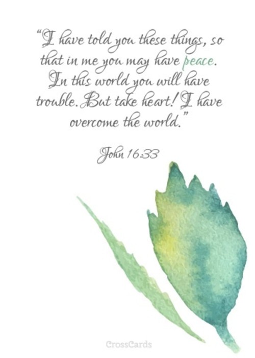 Take Heart! I Have Overcome the World!