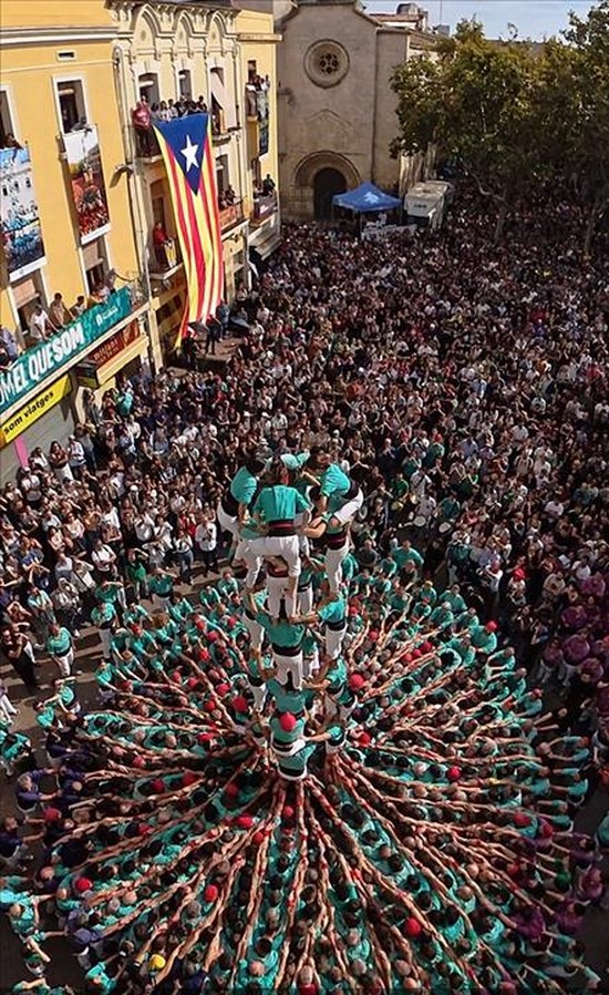 Nine Level Human Tower at All Saints Day Celebration