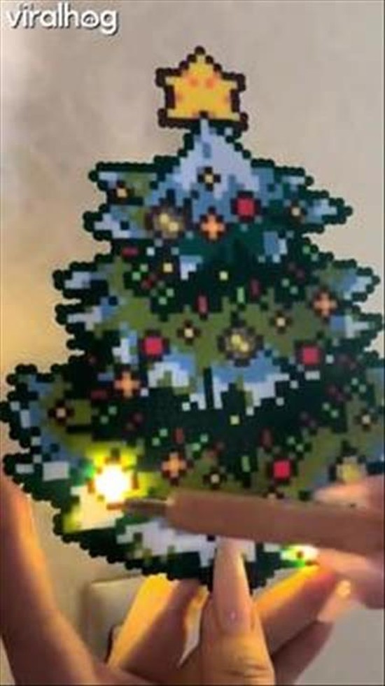 Creator Makes a Light-Up Pixel-Bead Christmas Tree