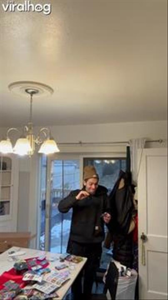 Son Screams In Excitement Over Rare Card Pull