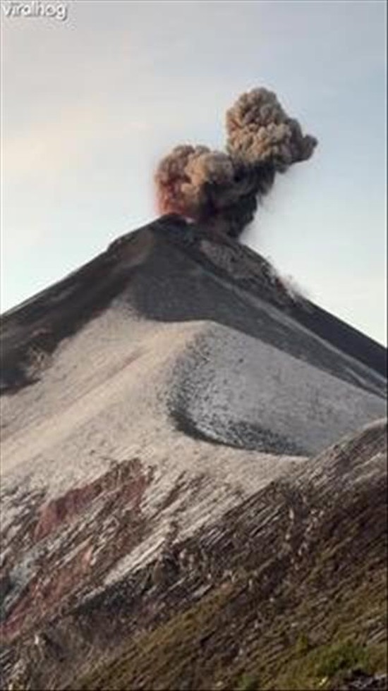 Scenic Sunset View of Volcán de Fuego in Guatemala