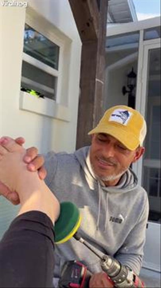 Husband Turns Pedicure Into a Home Improvement Project