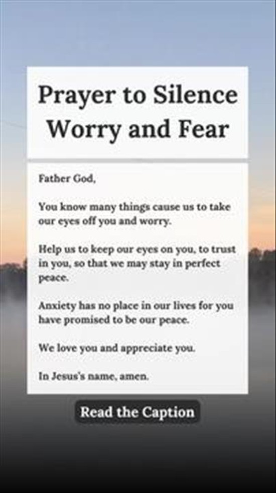 Prayer to Silence Worry and Fear
