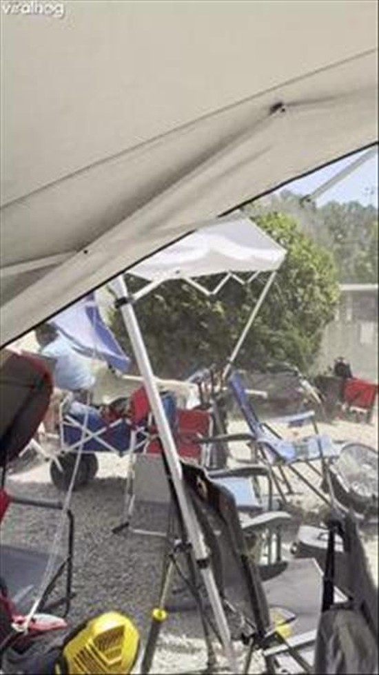 Dust Devil Blows Canopy Over At Youth Baseball Game