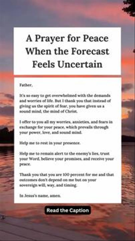 A Prayer for Peace when the Forecast Feels Uncertain