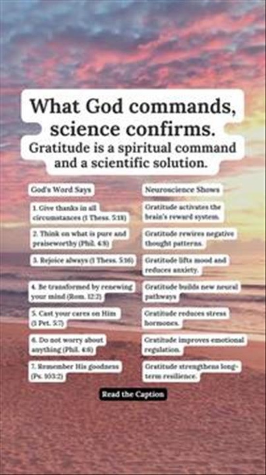 What God Commands, Science Confirms. Gratitude is a Spiritual Command and a Scientific Solution