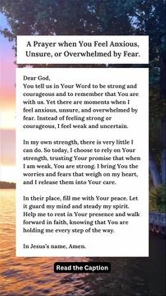 A Prayer When You Feel Anxious, Unsure, or Overwhelmed by Fear