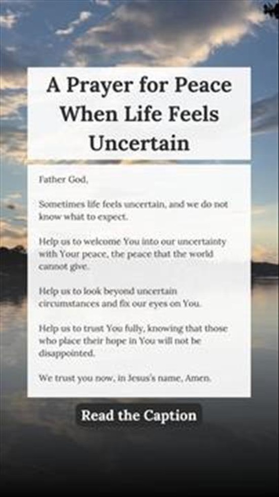 A Prayer for Peace When Life Feels Uncertain