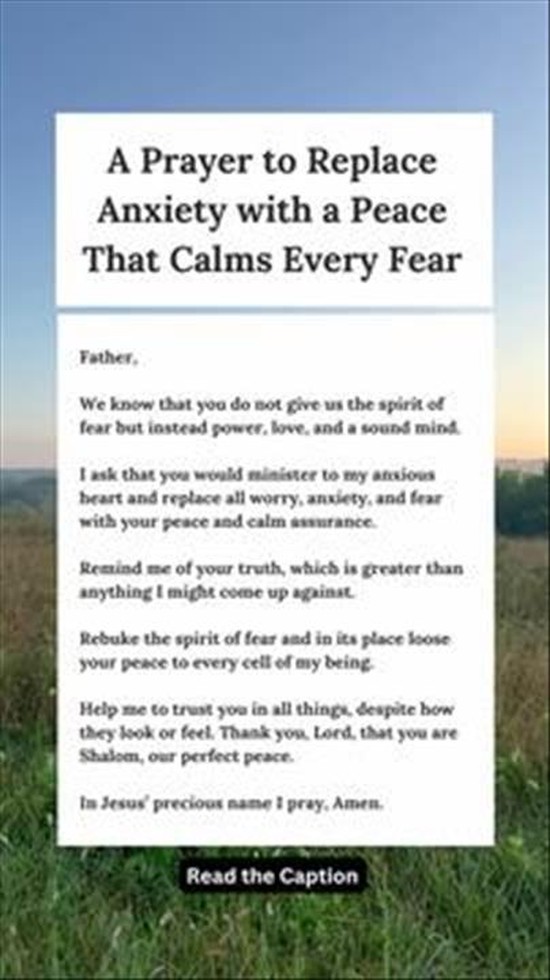 A Prayer to Replace Anxiety with a Peace that Calms Every Fear